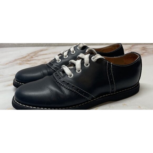 Kesco Navy Blue Lace-up Saddle Oxford Shoes Uniform School Womens Size 5 1/2 - Picture 15 of 16